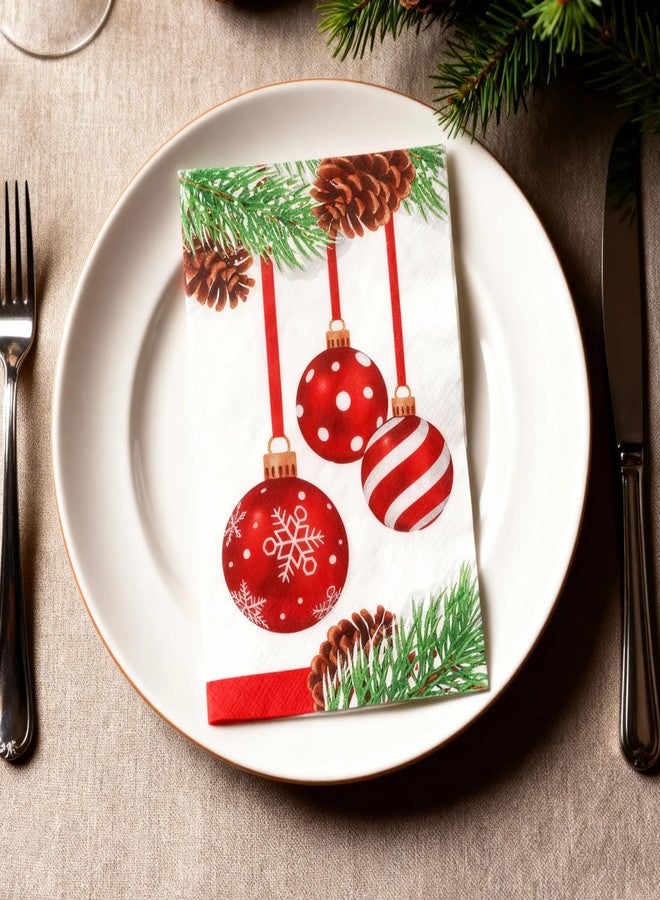 Nelisylux Christmas Napkins Paper Christmas Napkins Disposable Paper Napkin Dinner Xmas Guest Towels Disposable Bathroom Xmas Paper Hand Towels For Bathroom Holiday Napkin Papers Decorative Dinner Napkin 50 PCS - Image 2